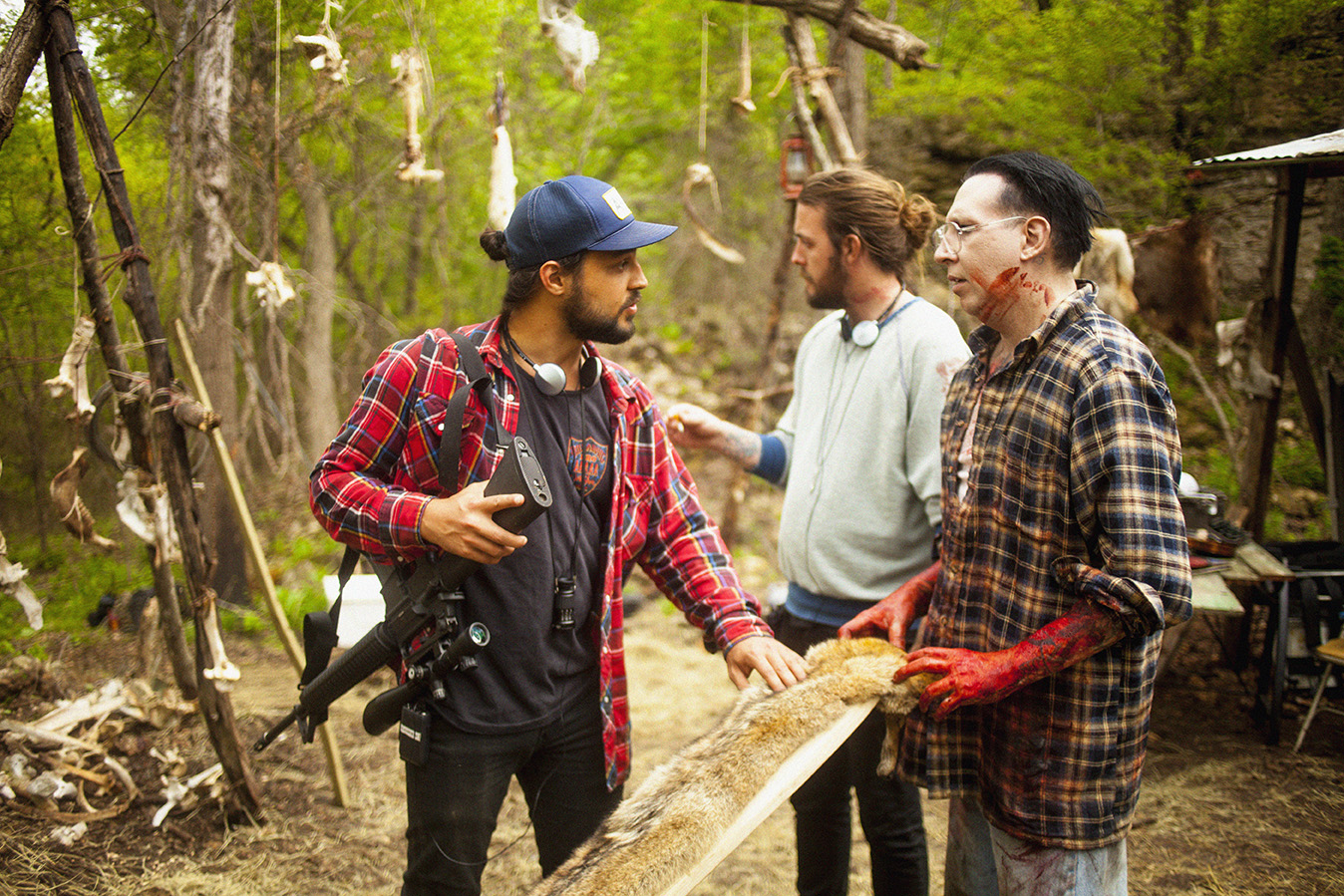 Corey on the set of Let Me Make You A Martyr directing Marylin Manson through his opening scene.