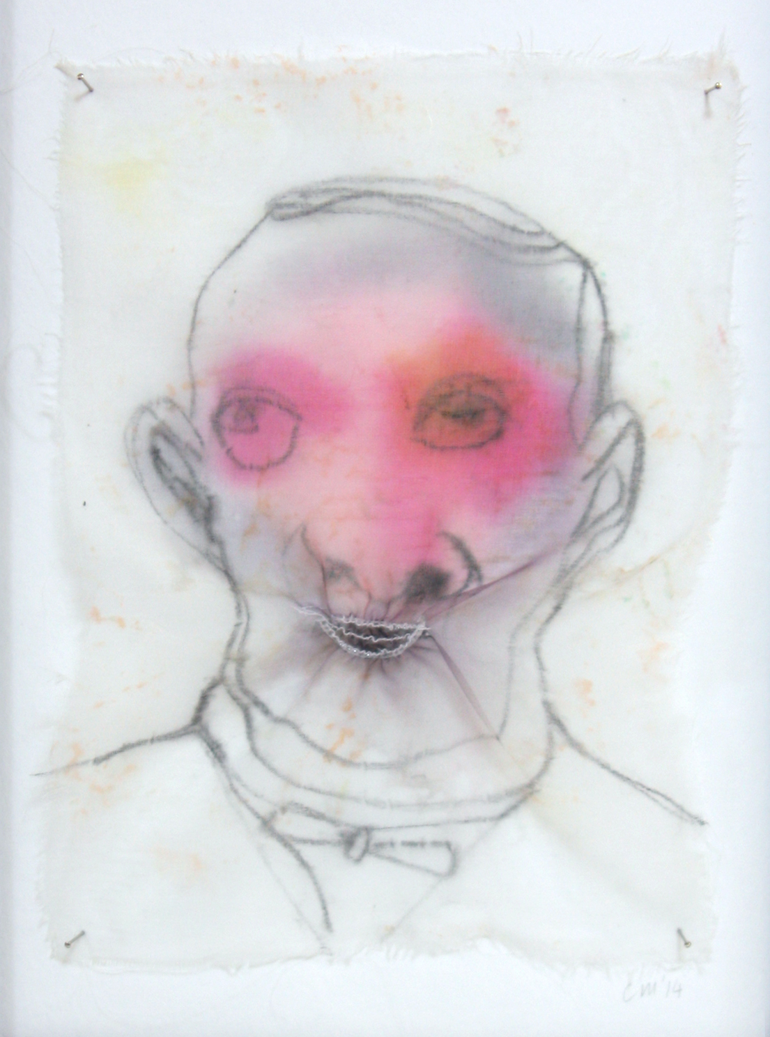  fabric dye and plastic on silk/ 10 x 15 cm/ 2014 