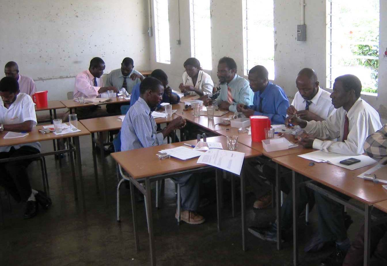 A group of science teachers at a workshop