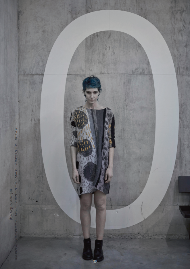 DOTS, CIRCLES AND STRIPES HALF SLEEVED DRESS