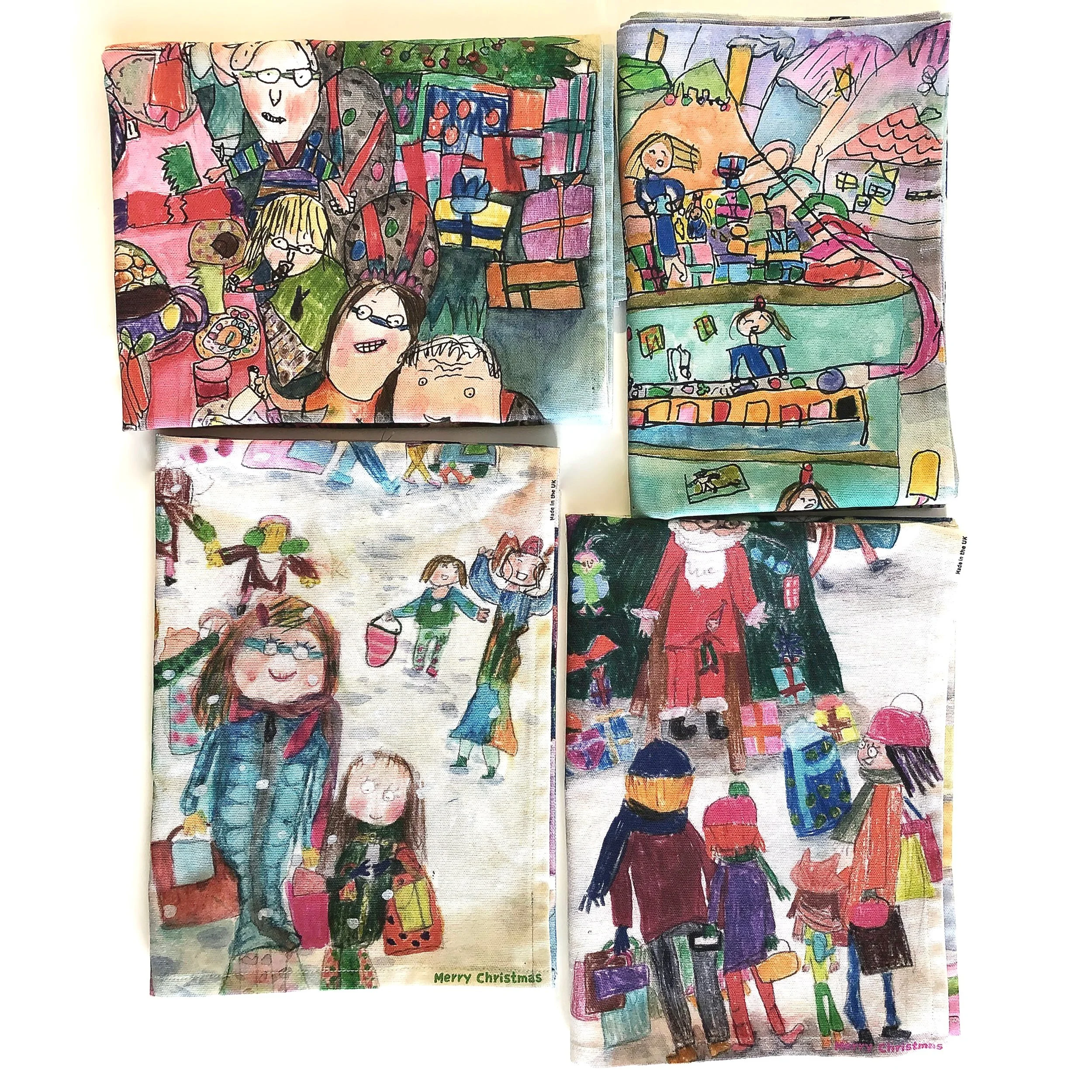 Happy Christmas Tea Towels Set---Lovely Christmas Present