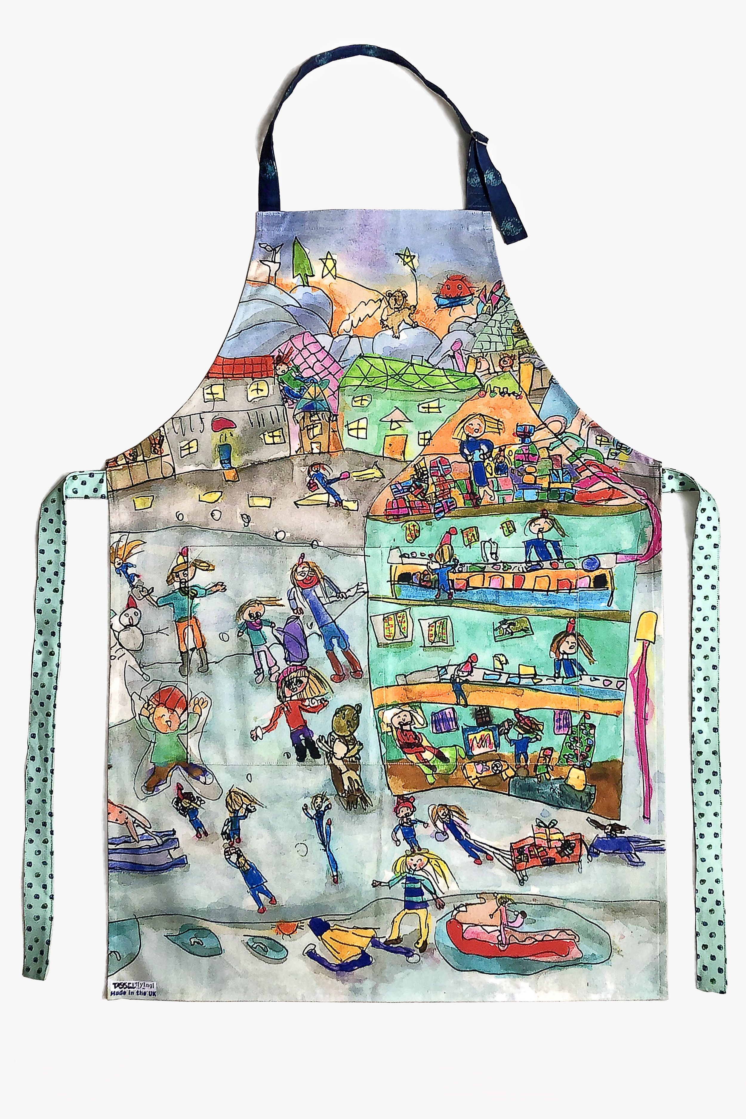 Busy Busy Christmas Village----Adults Apron---Lovely Christmas Present