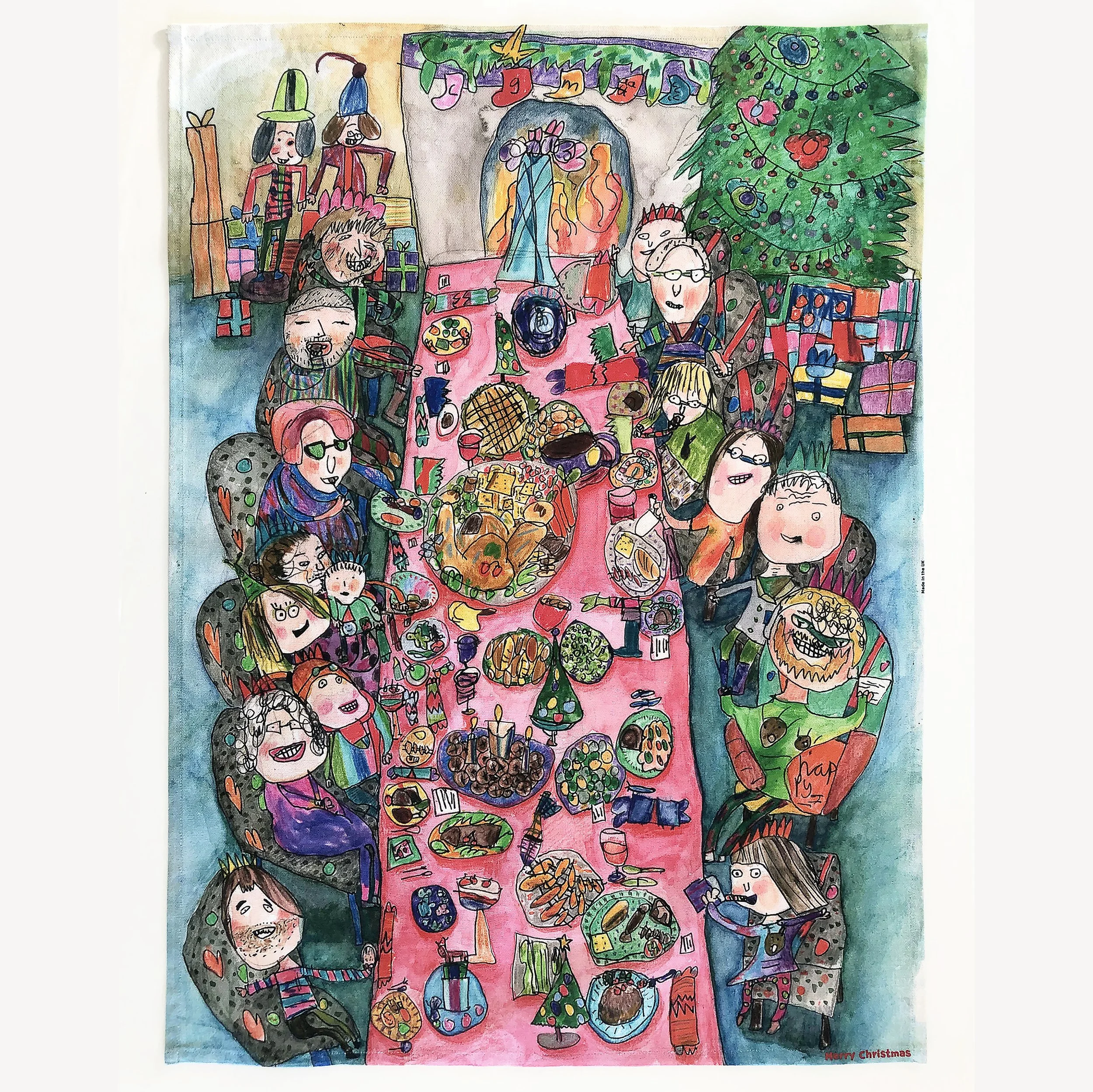 Family Xmas Dinner---Tea Towel