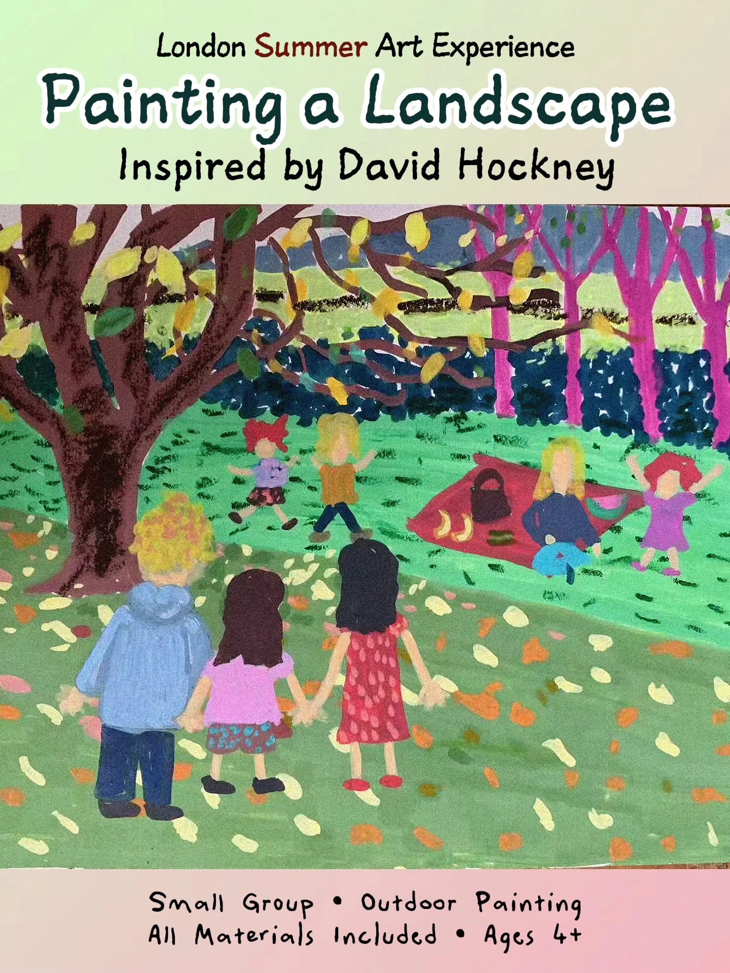 London Serpentine Gallery Art Experience–Painting a Landscape Inspired by David Hockney