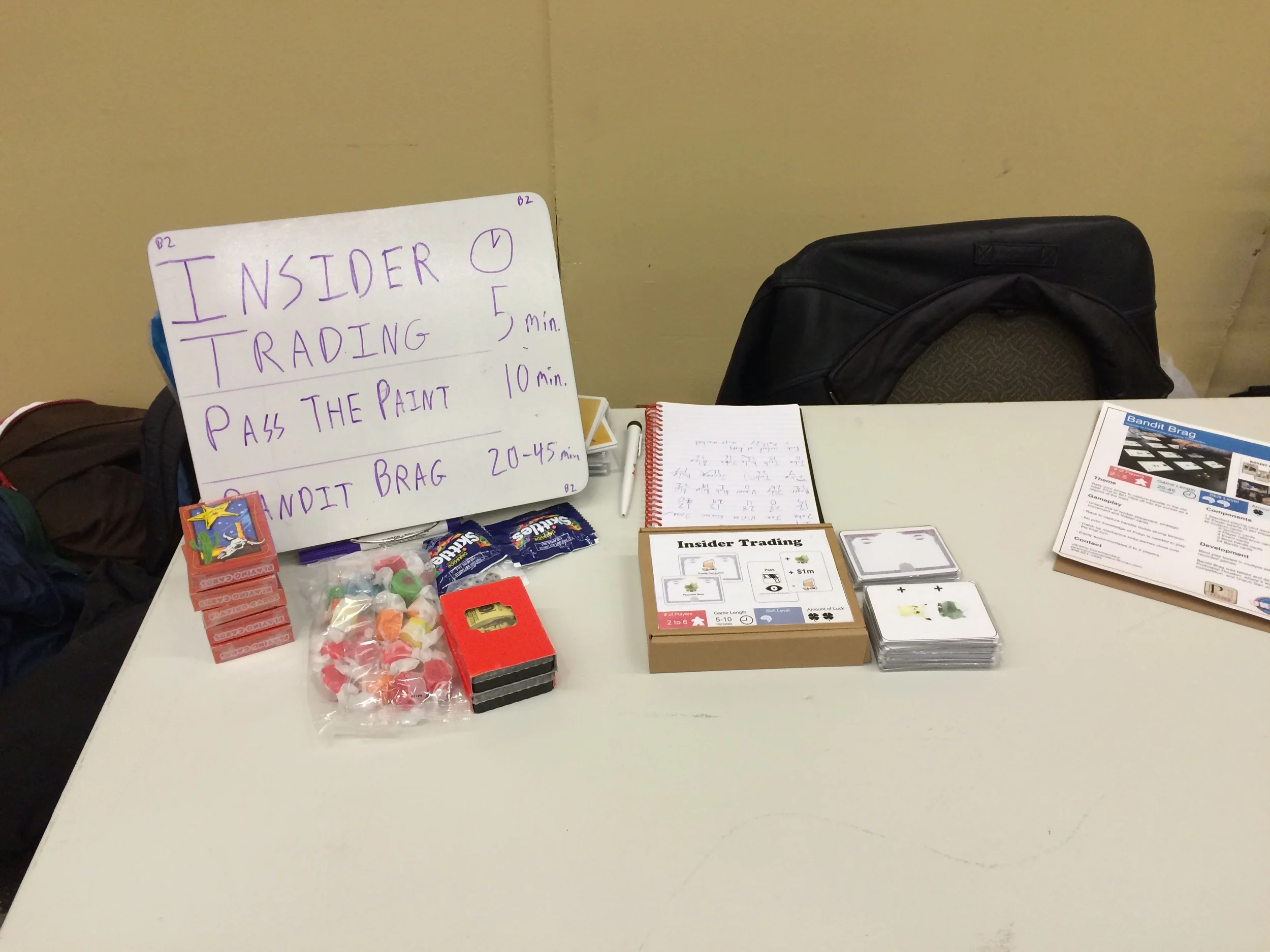 My assigned table at Unpub 5.