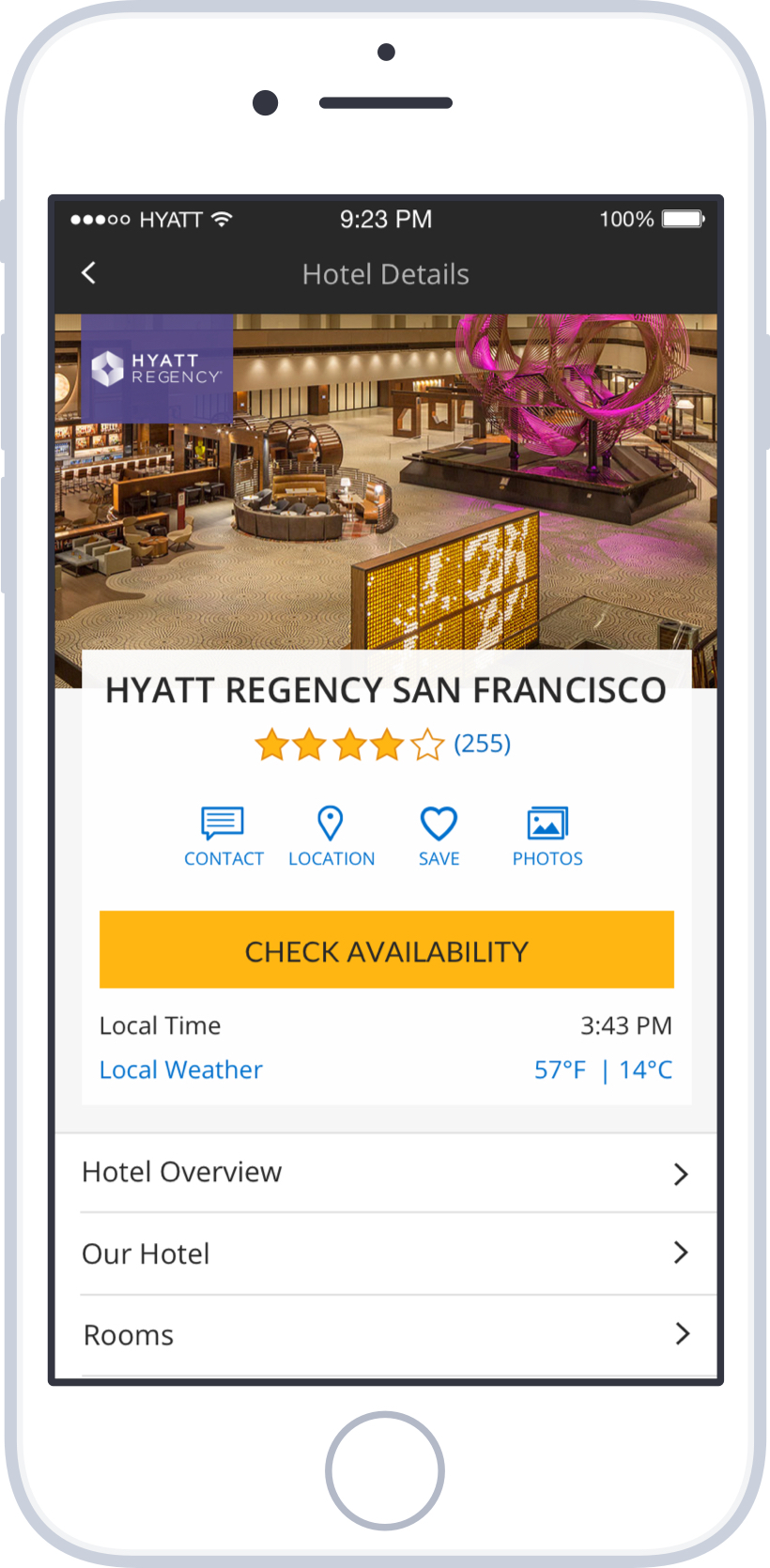 Hyatt Hotels Native App