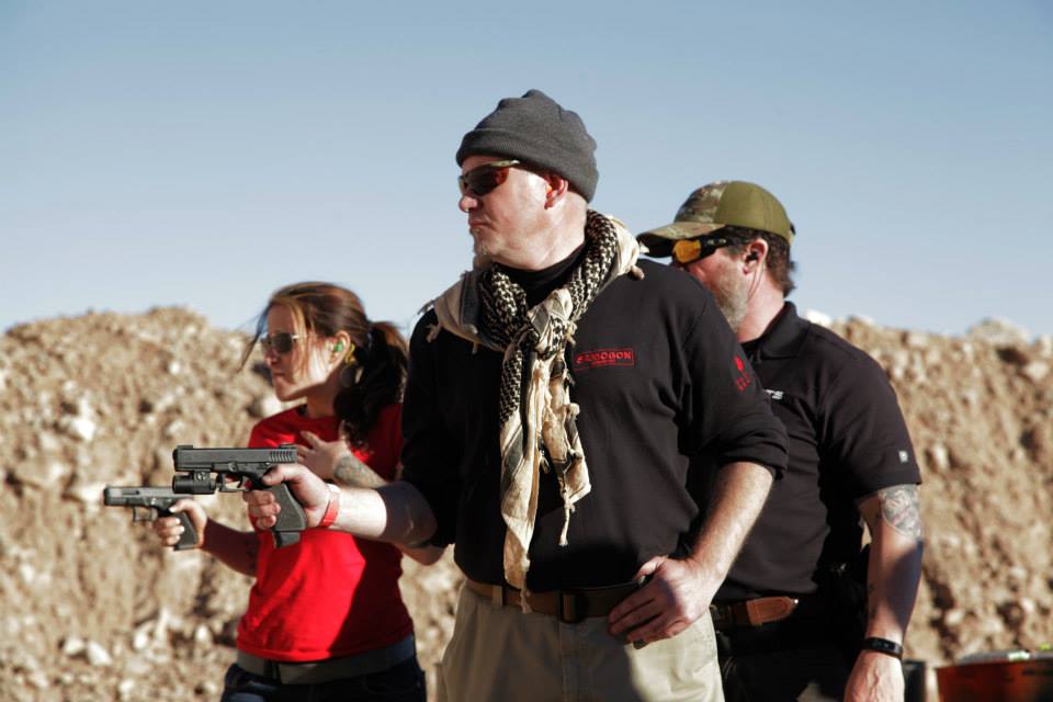 Ali and Ray face off in a strong hand shoot.