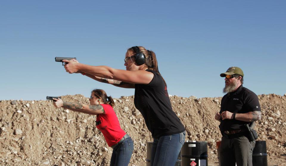 Ali and Britts in the quick reaction drill.