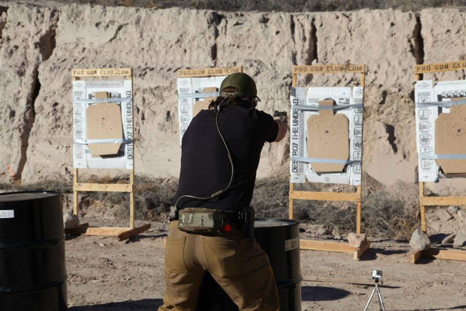 Nick showing how the pros do it on the el presidente shooting drill.