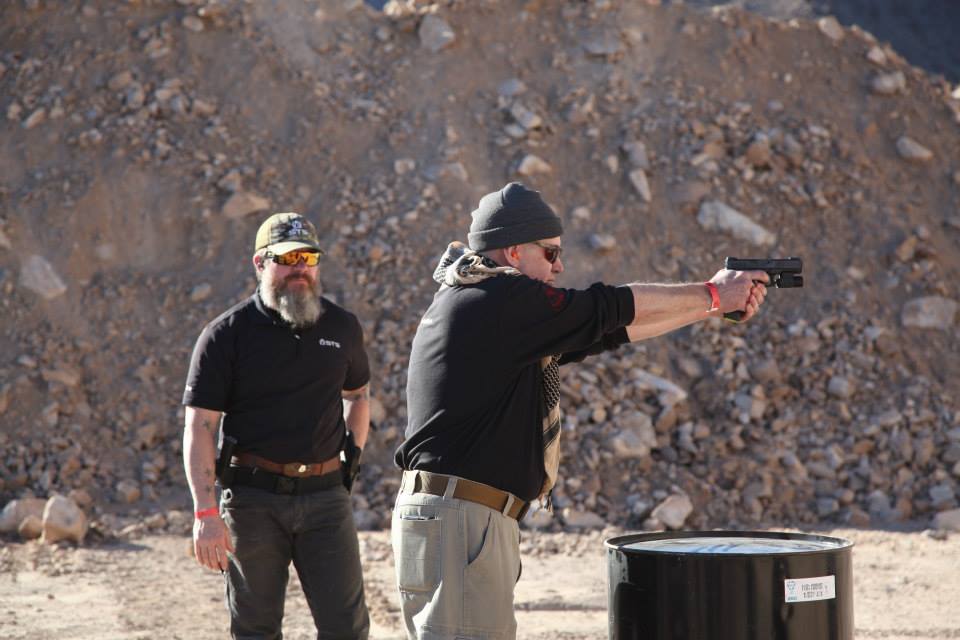Ray trying out the el presidente shooting drill.