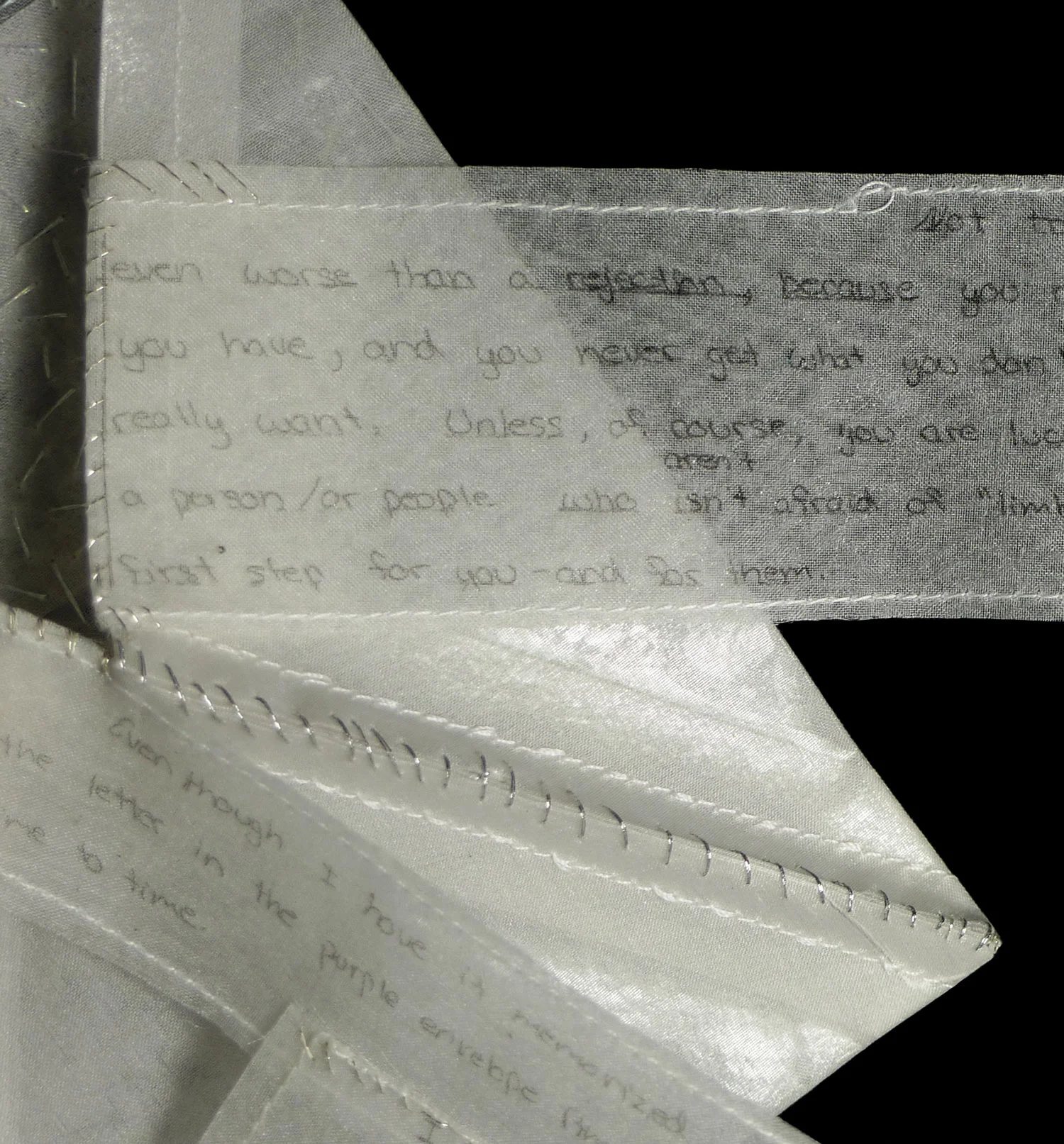 Silk Organza, hand stitched