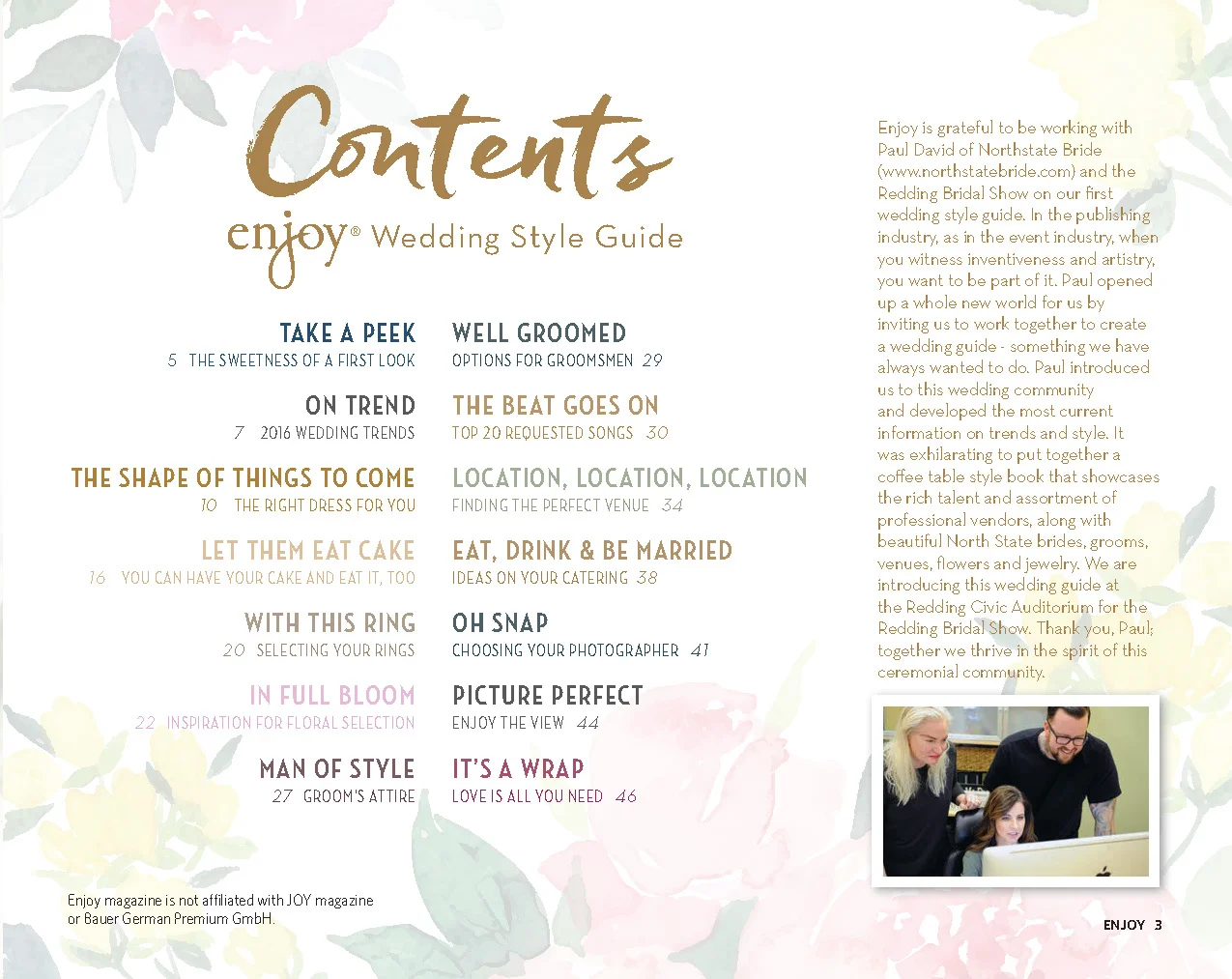 Enjoy Magazine | Redding Bridal Show | Wedding Style Guide