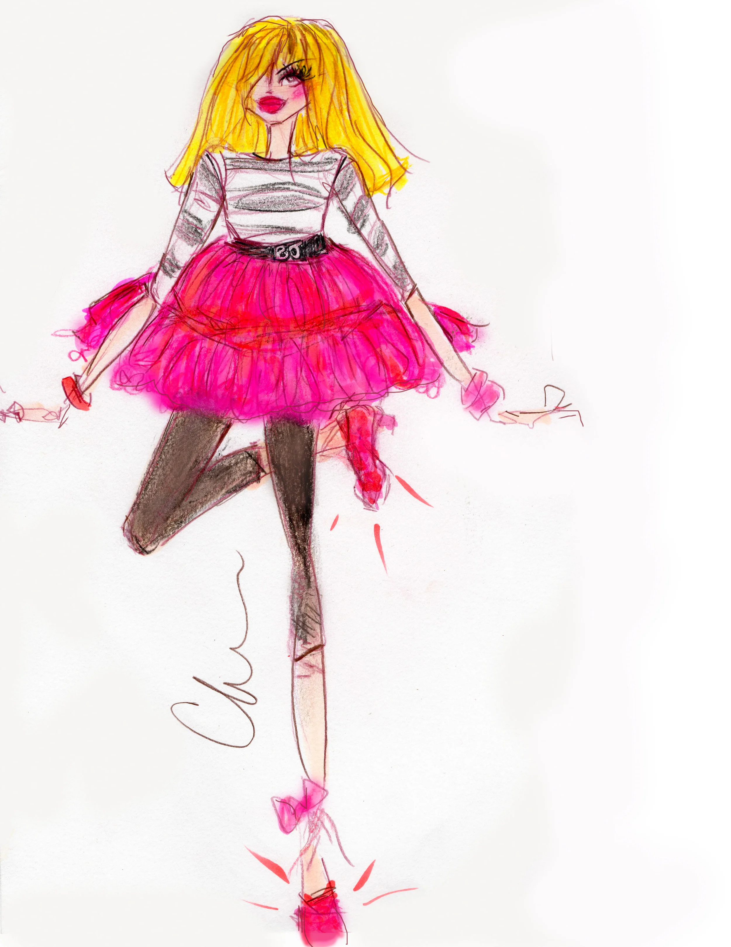 BETSEY IN A TUTU RAGDOLL PRINT