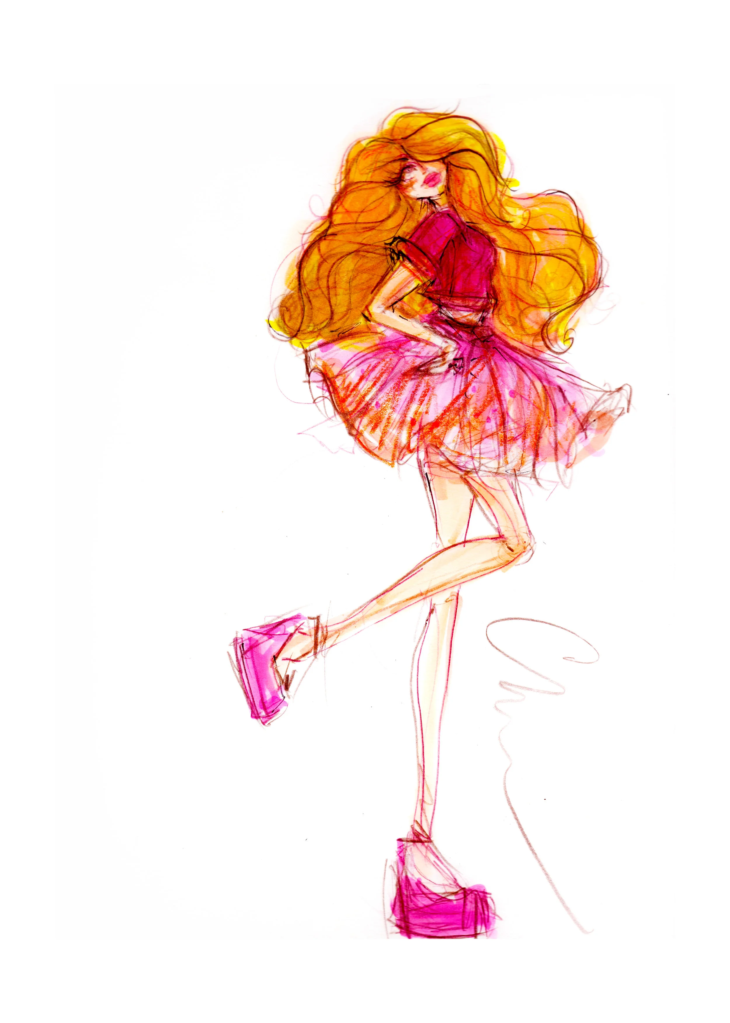 PINK TUTU RAGDOLL PRINT