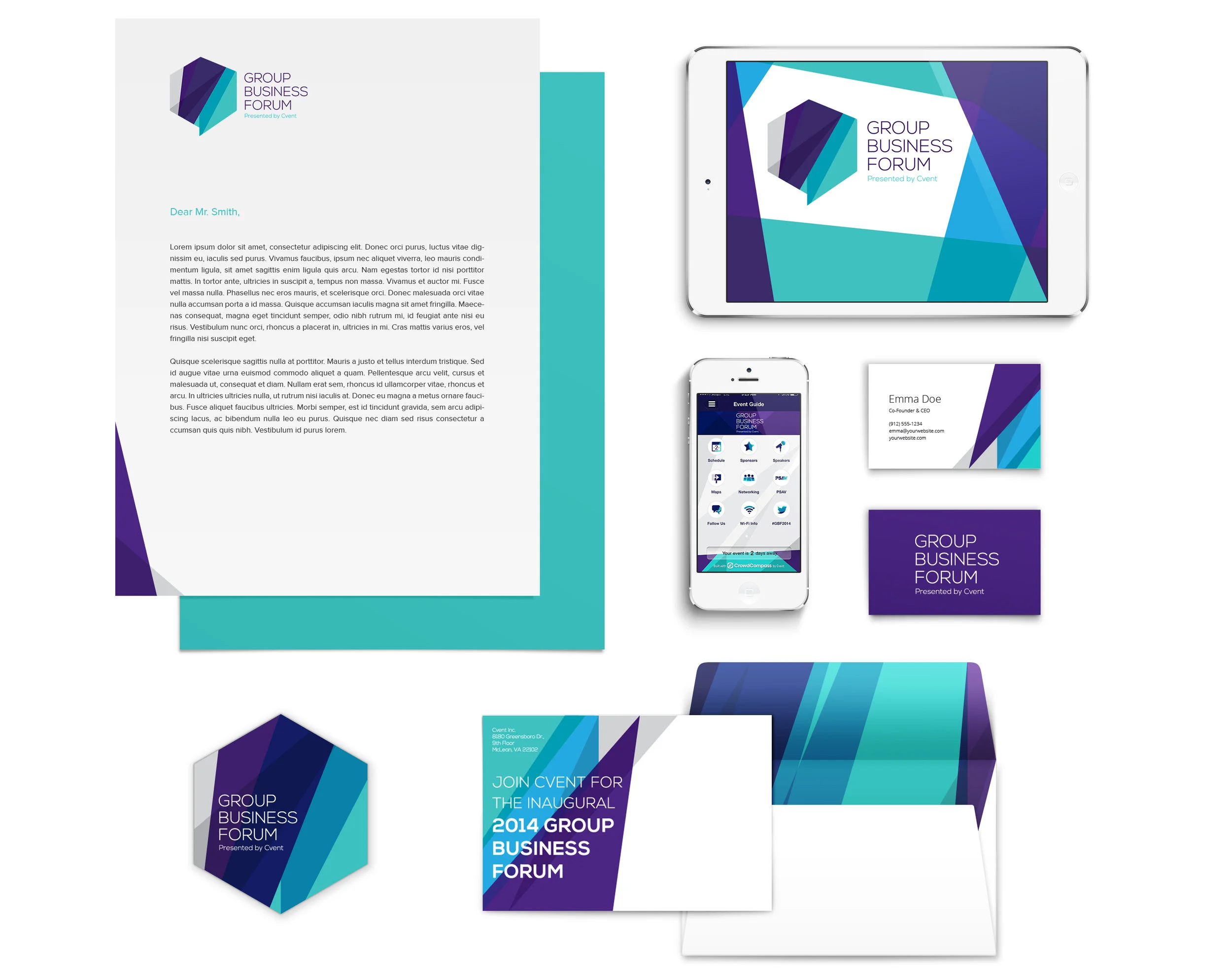 I used diagonal overlapping shapes as my main design element, and as a means to represent the different, or “shifting,” perspectives which the Forum focused on