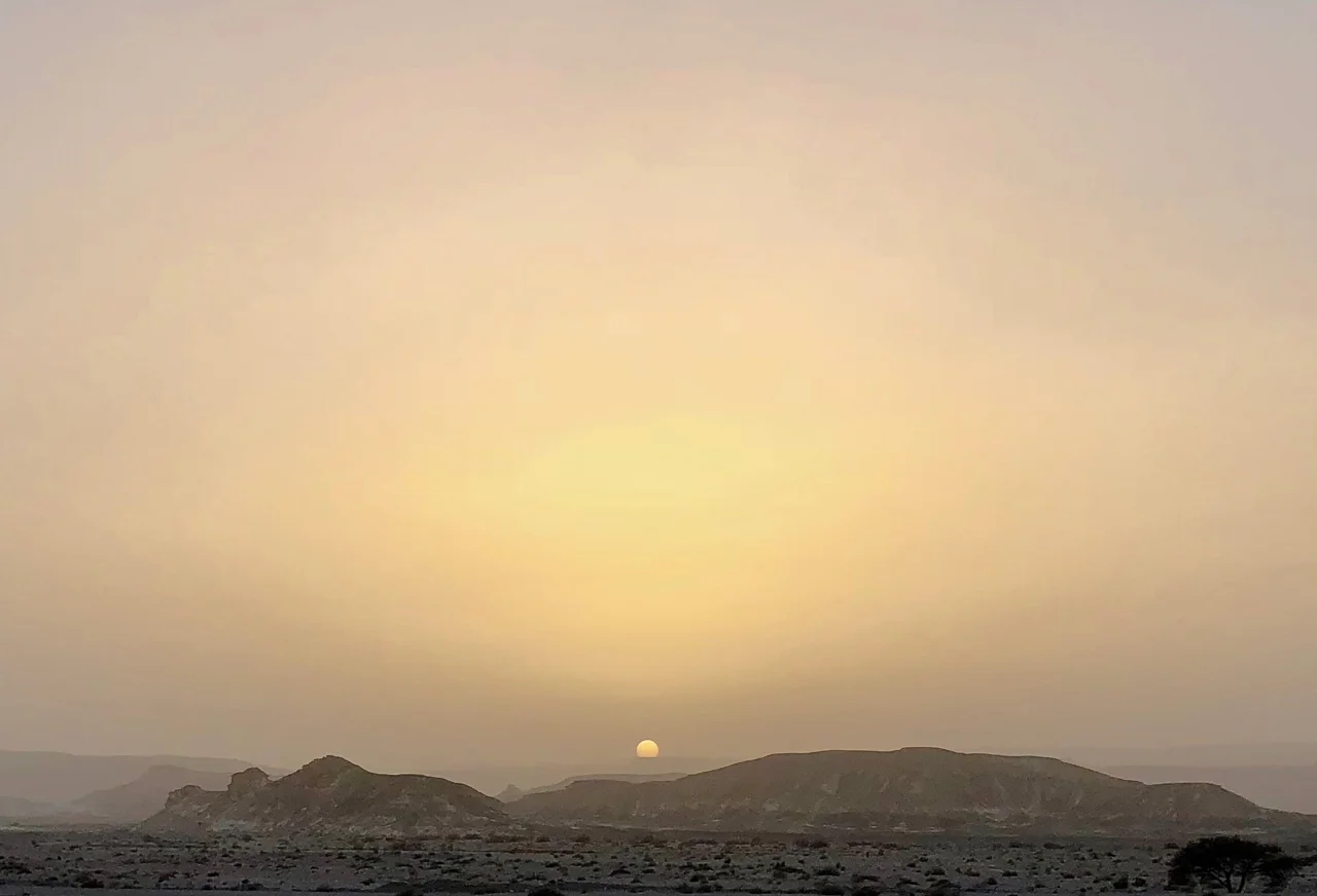 Arabah desert, Israel. 5:59PM, 6 March 2018. iPhone X.