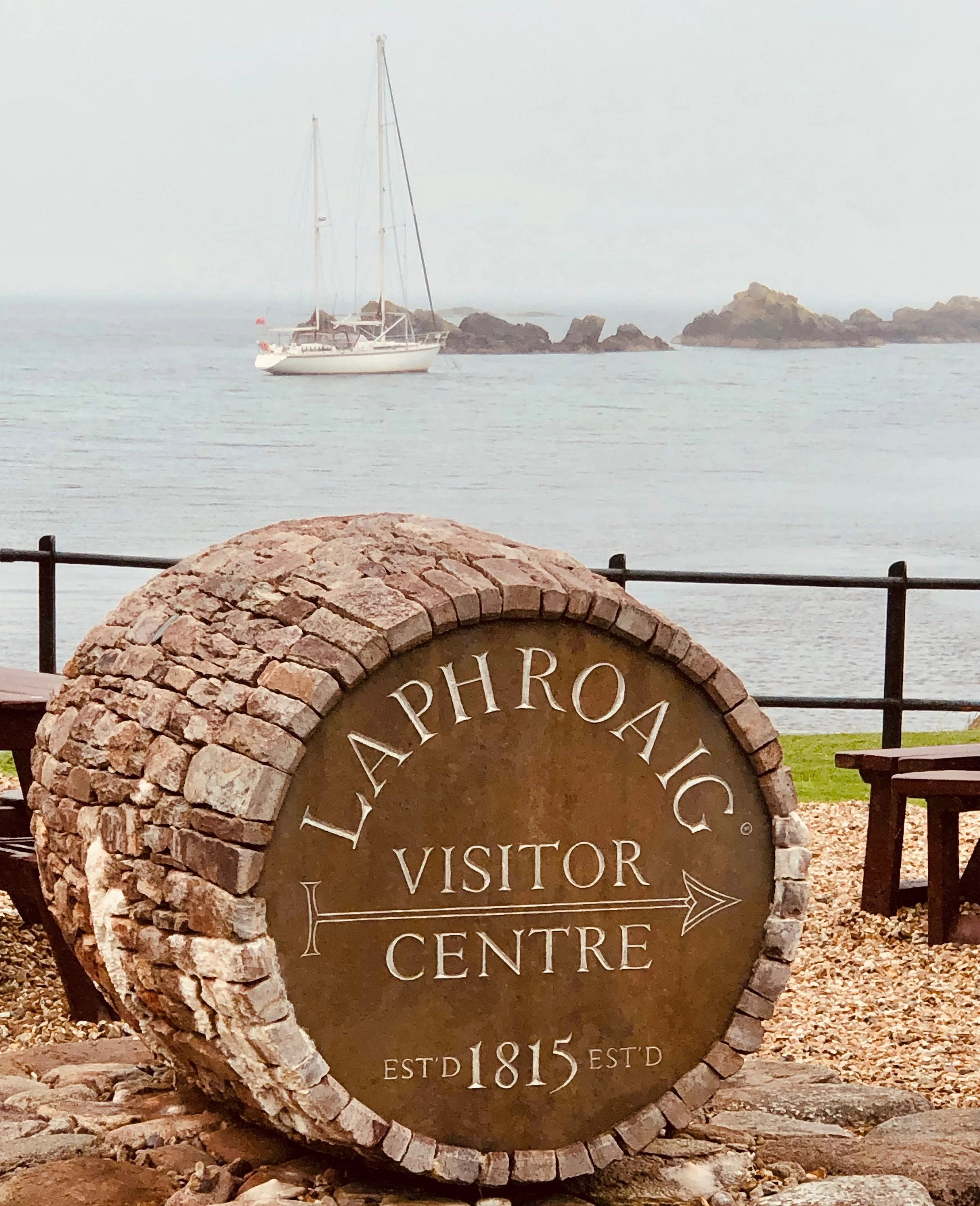 Peregrinus anchored at Laophraig, Islay (Scotland), 3 July 2019. iPhone X.