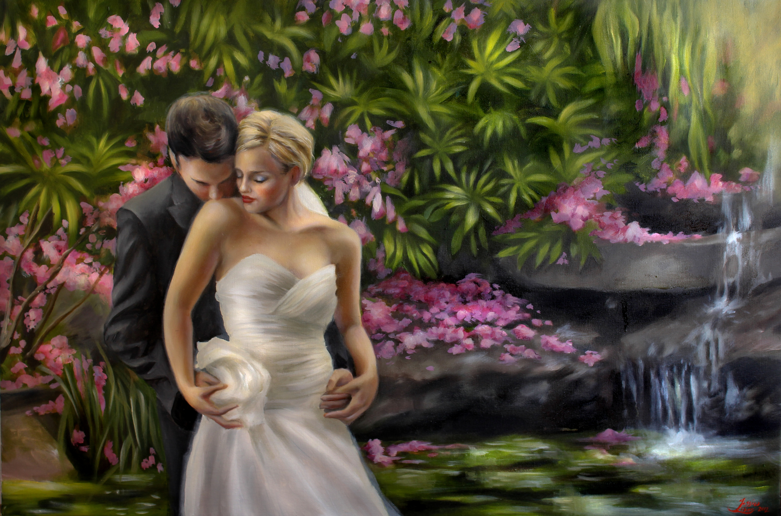 Jill and Wayne, oil on canvas, 24" by 36", by Jessica Libor 2012