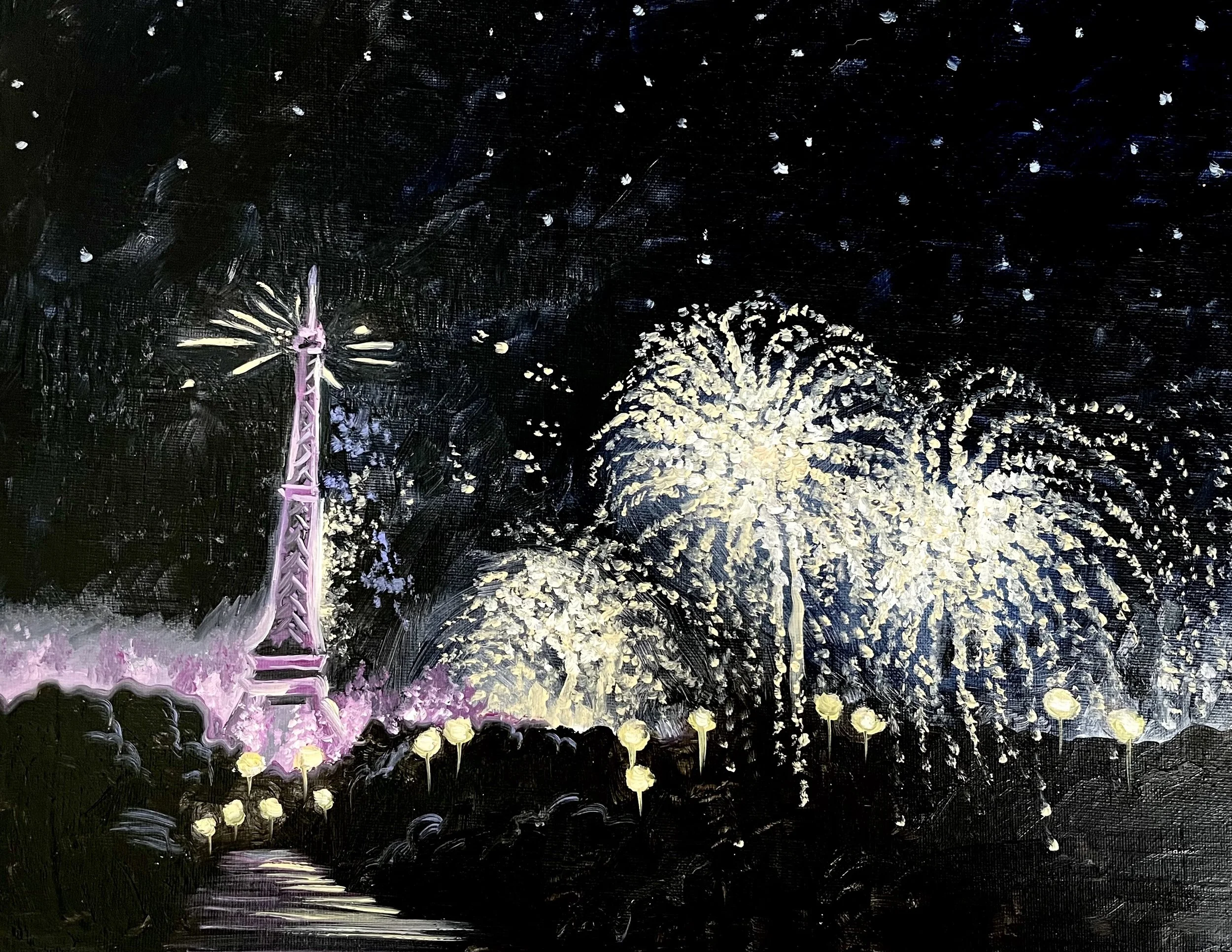 Paris Celebration, oil on canvas, 11 x 14 inches, by Jessica Libor 2022.jpg