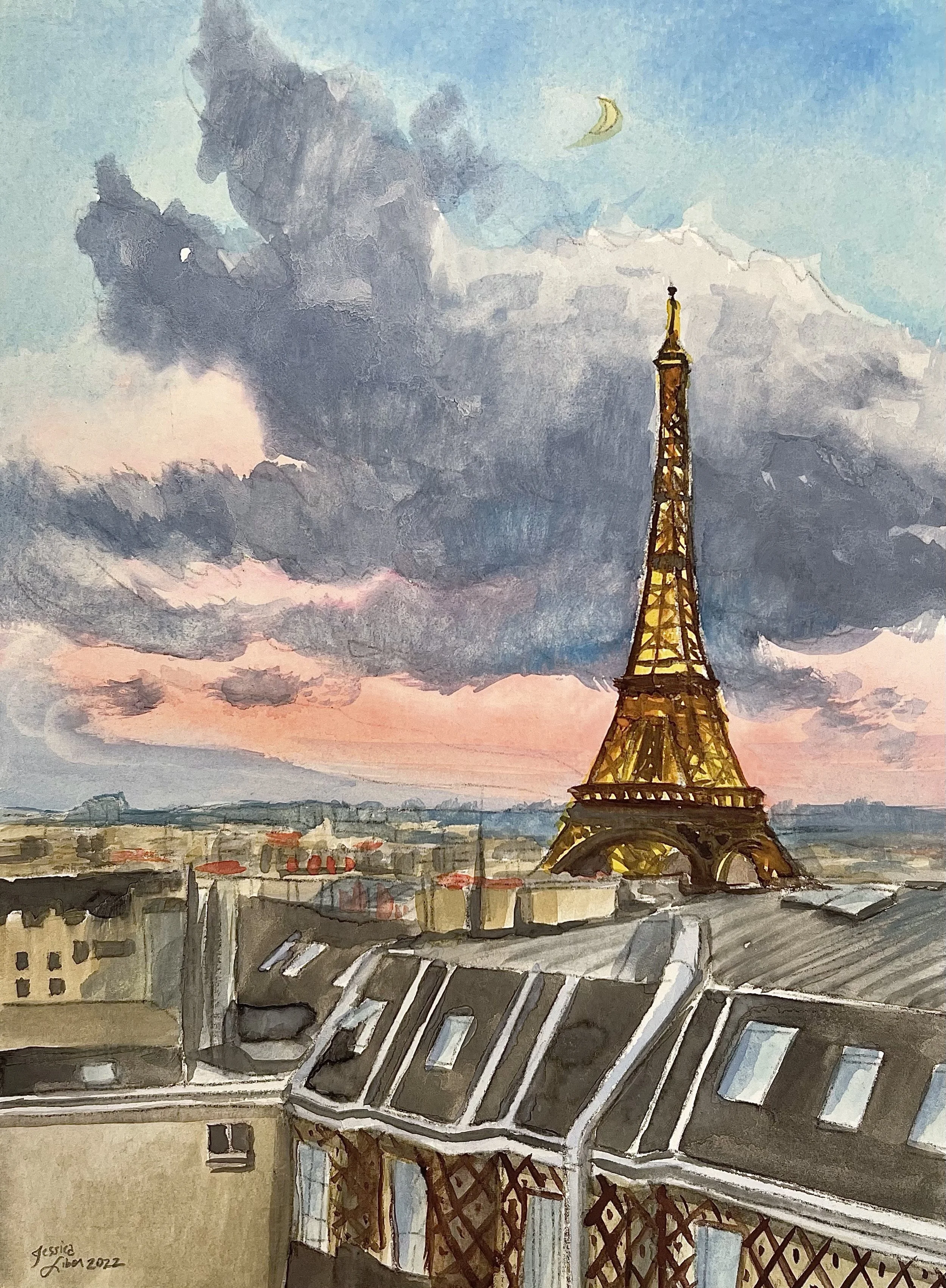 Paris Dusk (final), watercolor on paper, 6%22 x 8%22, by Jessica Libor 2022.jpg