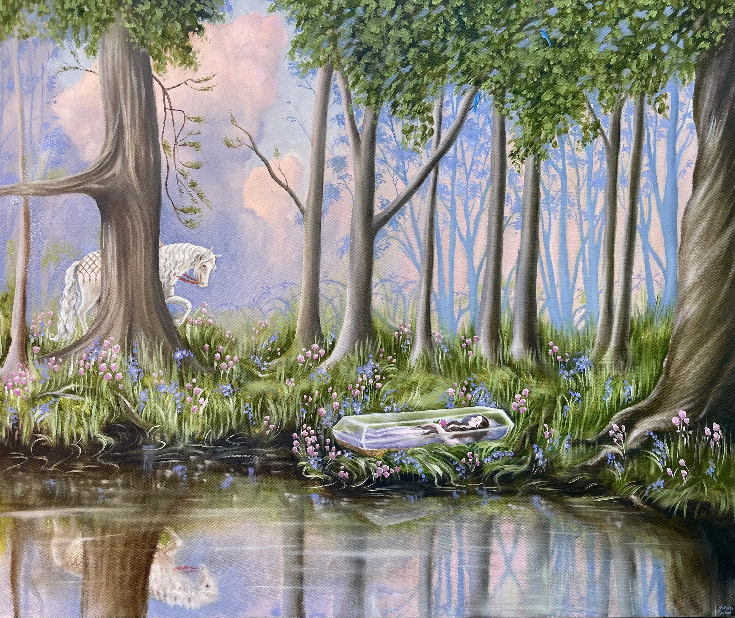 The Finding, oil on canvas, 20 x 40"