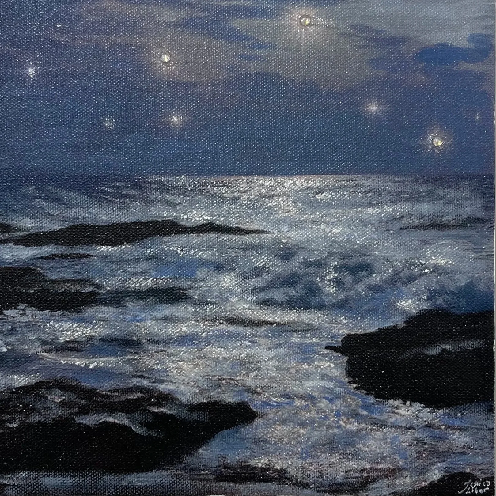 Stardust Reverie, acrylic, 8 x 8", private collection