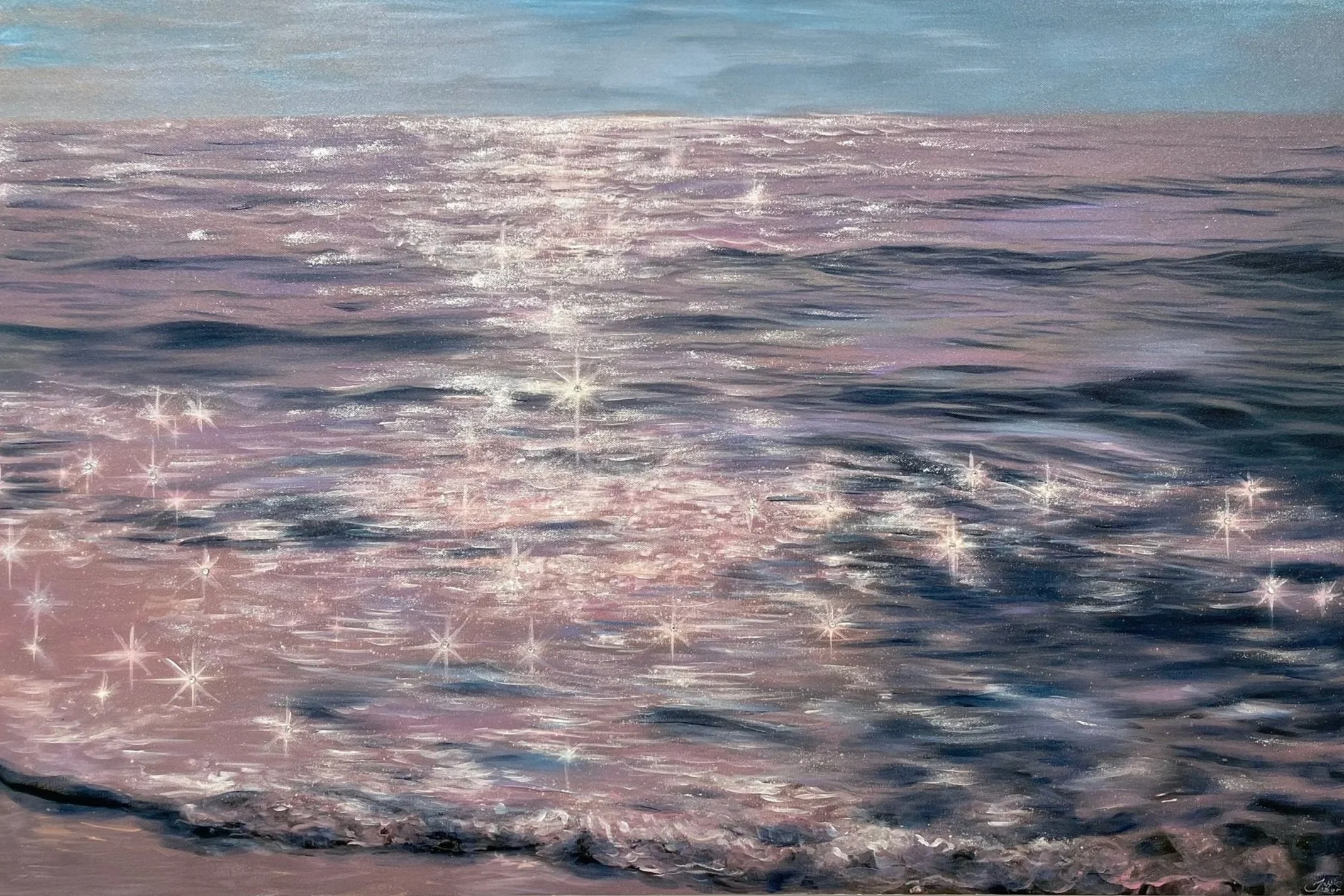 Pastel Waves Reverie, acrylic, 24 x 36", private collection