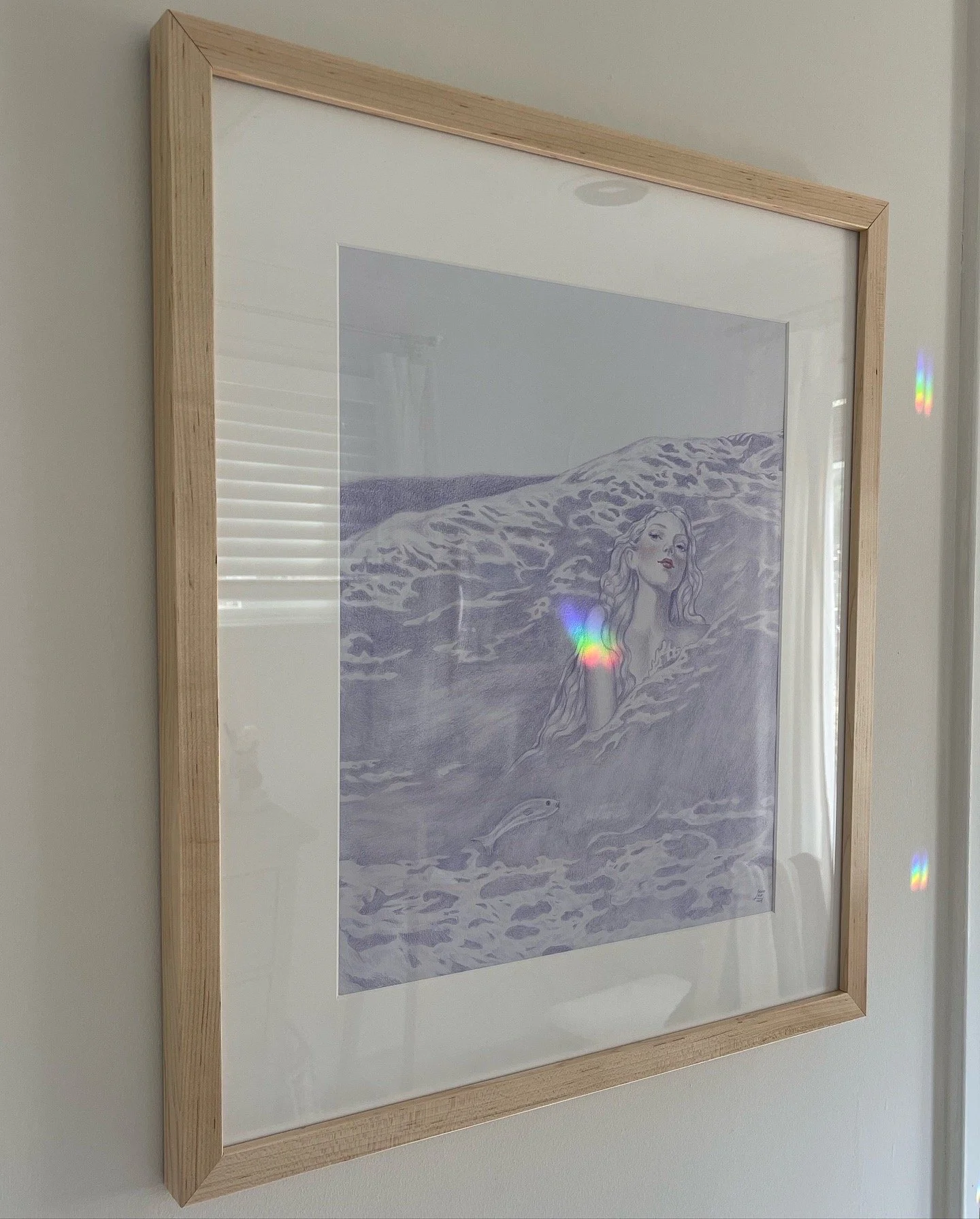 Lavender Mermaid with Silverside, framed.jpg