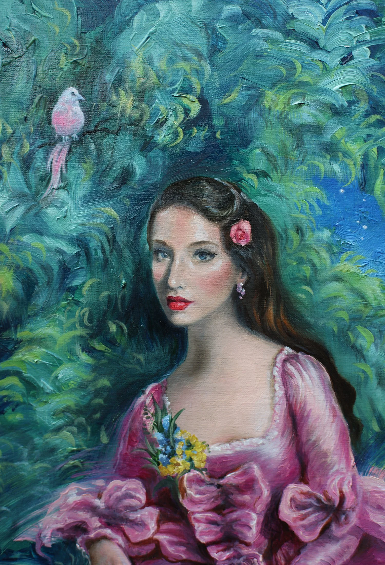 Alternate History (Self Portrait 2021) detail, oil on linen, by Jessica Libor.jpg