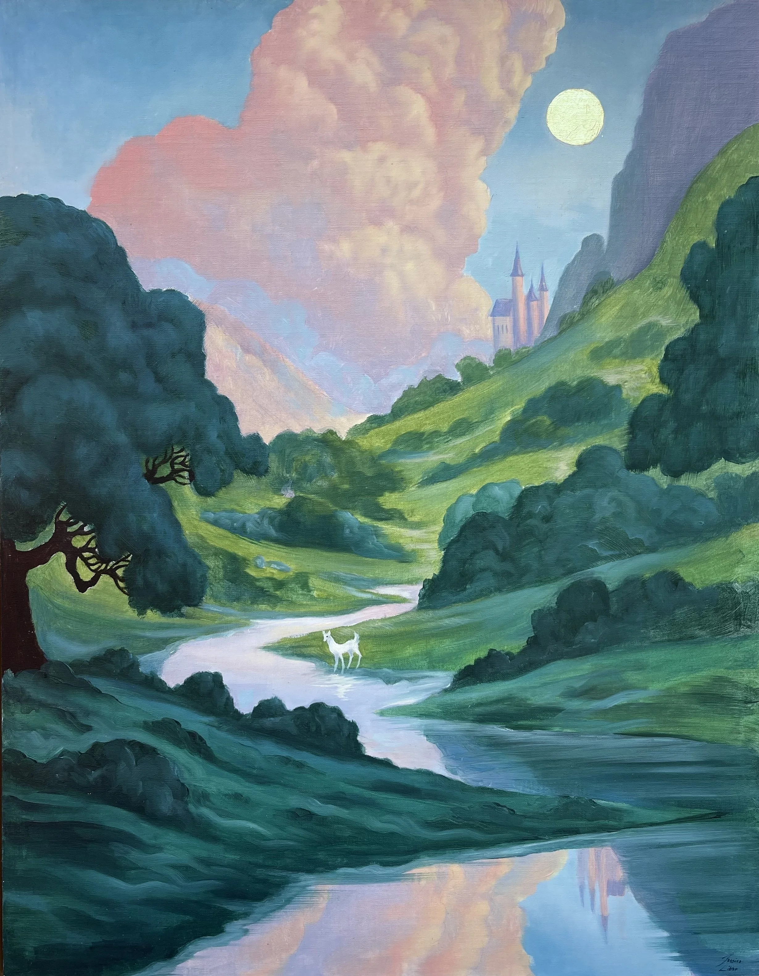 River of Glass, oil and white gold on panel, 11 x 14", by Jessica Libor 2026.jpg