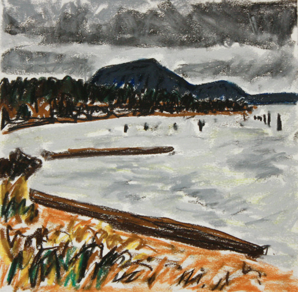 From Maple Wood Park<br>10 x 10<br>Pastel on Paper<br>SOLD