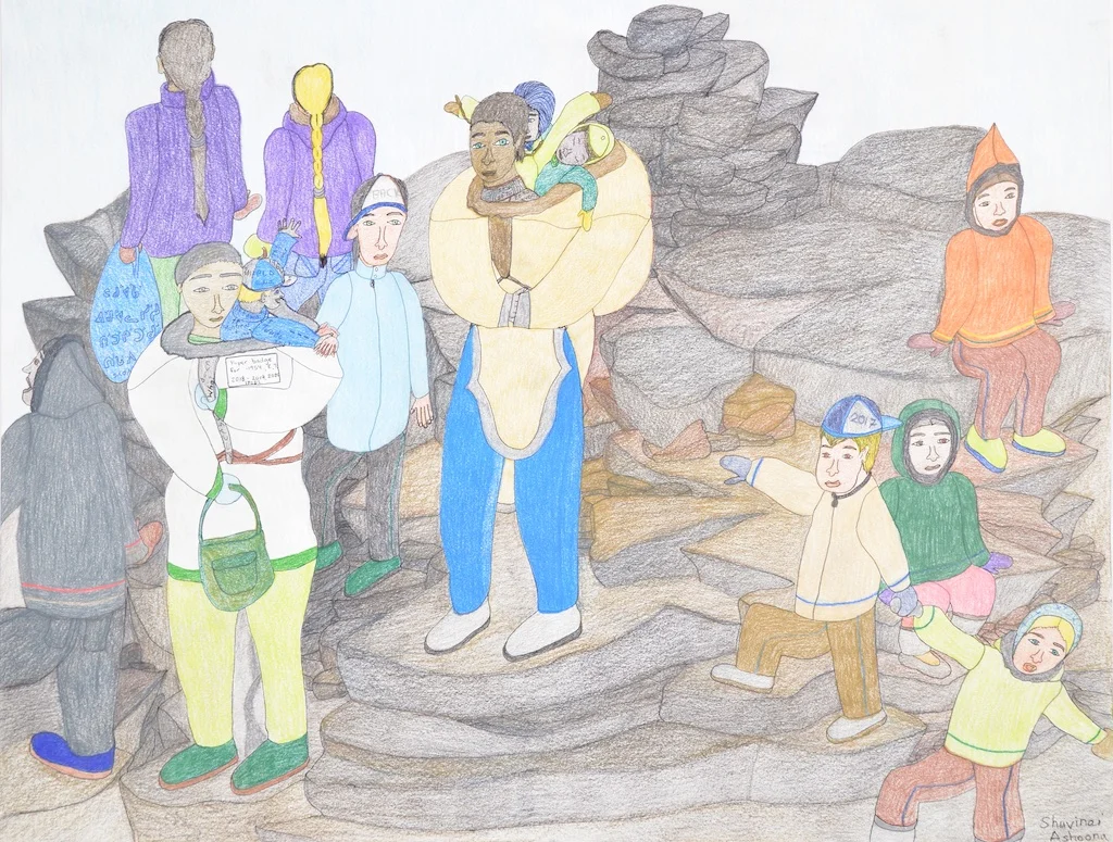 Untitled (Family on Rock Forms) 23 x 30 Pencil Crayon and Ink $ 2550 #148-2089