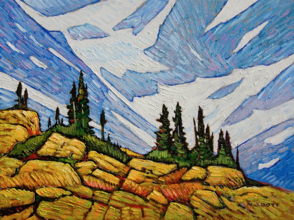 Nicholas Bott Whistler Elevation 12 x 16 Oil on Board SOLD