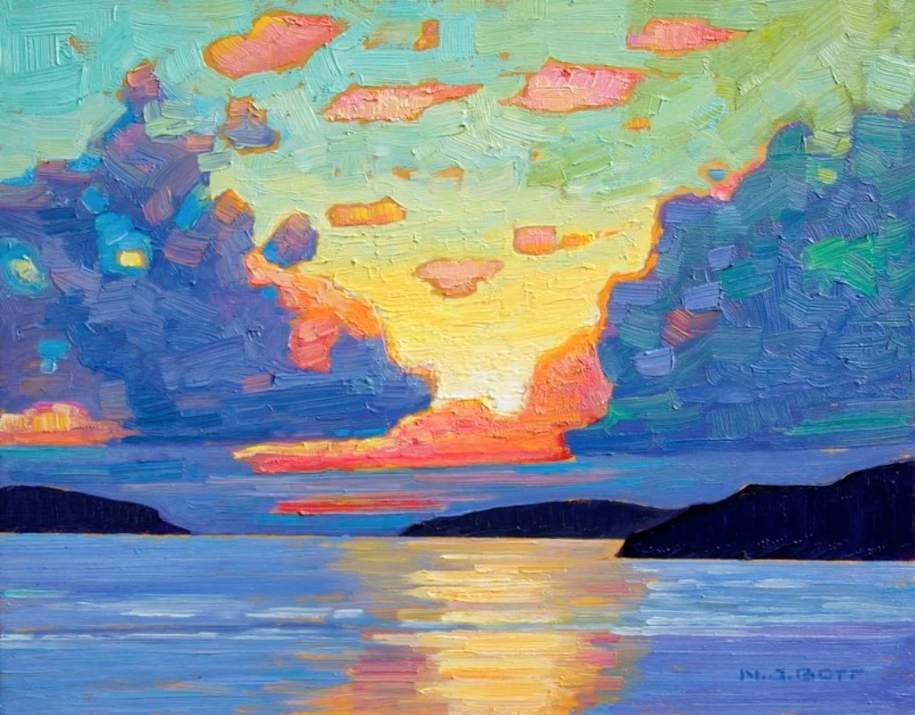 Nicholas Bott Tofino Sundown 11 x 14 Oil on Board SOLD