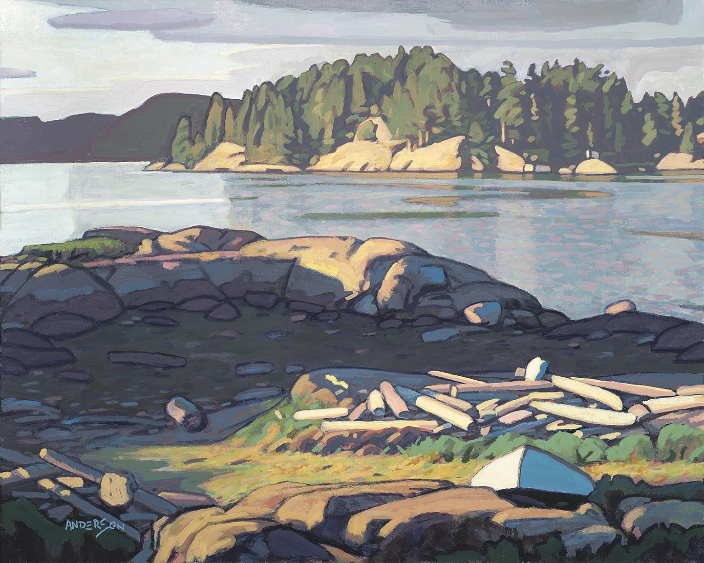 Clayton Anderson Quadra Beach 16 x 20 Acrylic on Canvas SOLD