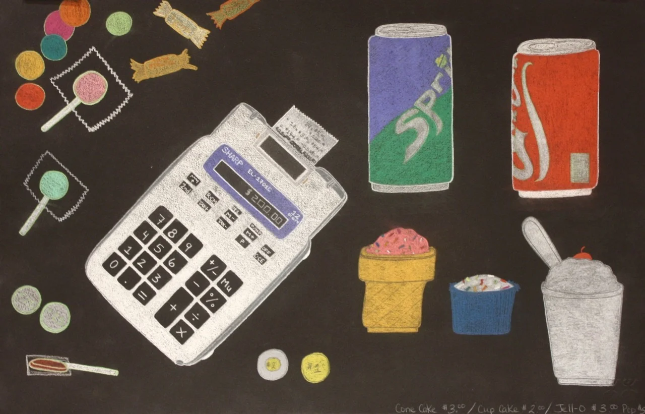 Nicotye Samayualie Baked & Goodies 15 x 22 Coloured Pencil on Paper $ 750 # 191-0594
