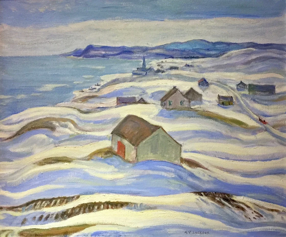  Looking Toward Cap à Anglais St. Fidele 21.25 x 25 Oil on Canvas c. 1940 SOLD 