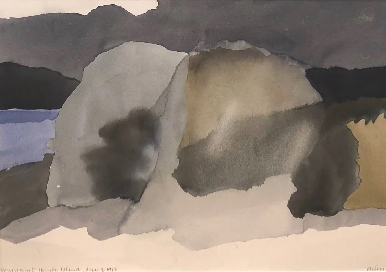 Downes Point Hornby Island 10 x 13 Watercolour 1973 SOLD