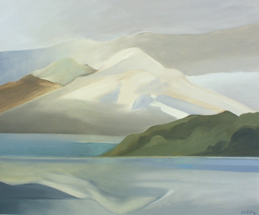 Mount Cheam over Harrison Lake 20 x 24 Oil on Board 1980 SOLD