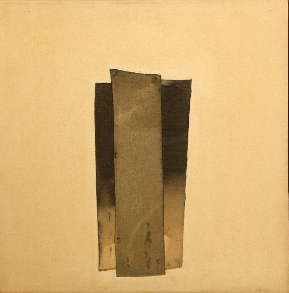 Toni Onley Column (1963) 27.75 x 27.75 Oil and Collage on Canvas