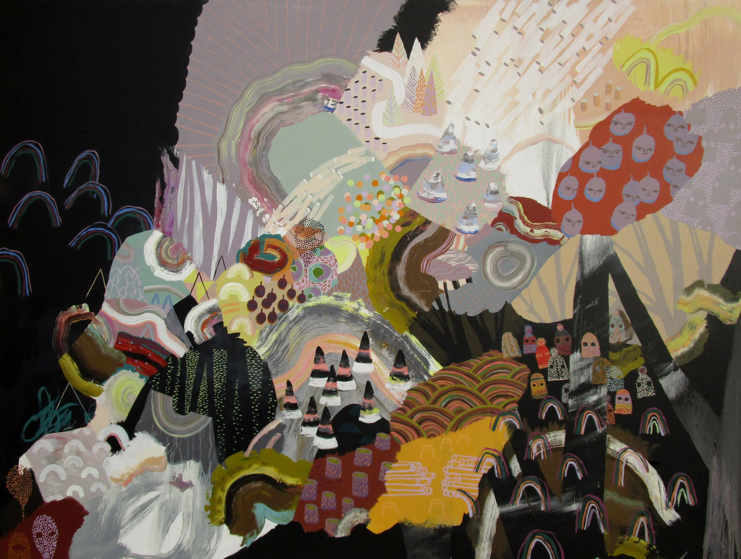 Pocket estates 54 x 72, Acrylic on canvas