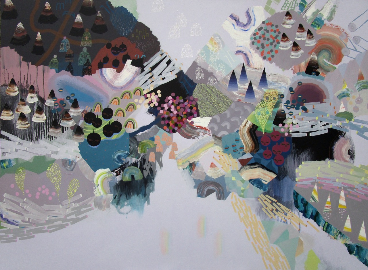 Dinner Bell Collector 48 x 66 Acrylic on Canvas SOLD