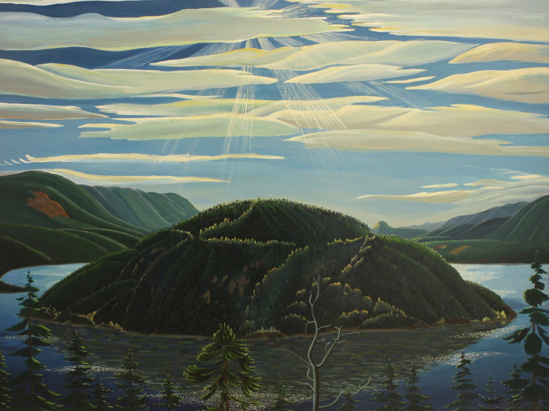 Donald Flather Copper Island 36 x 48 Oil on Board N.D.