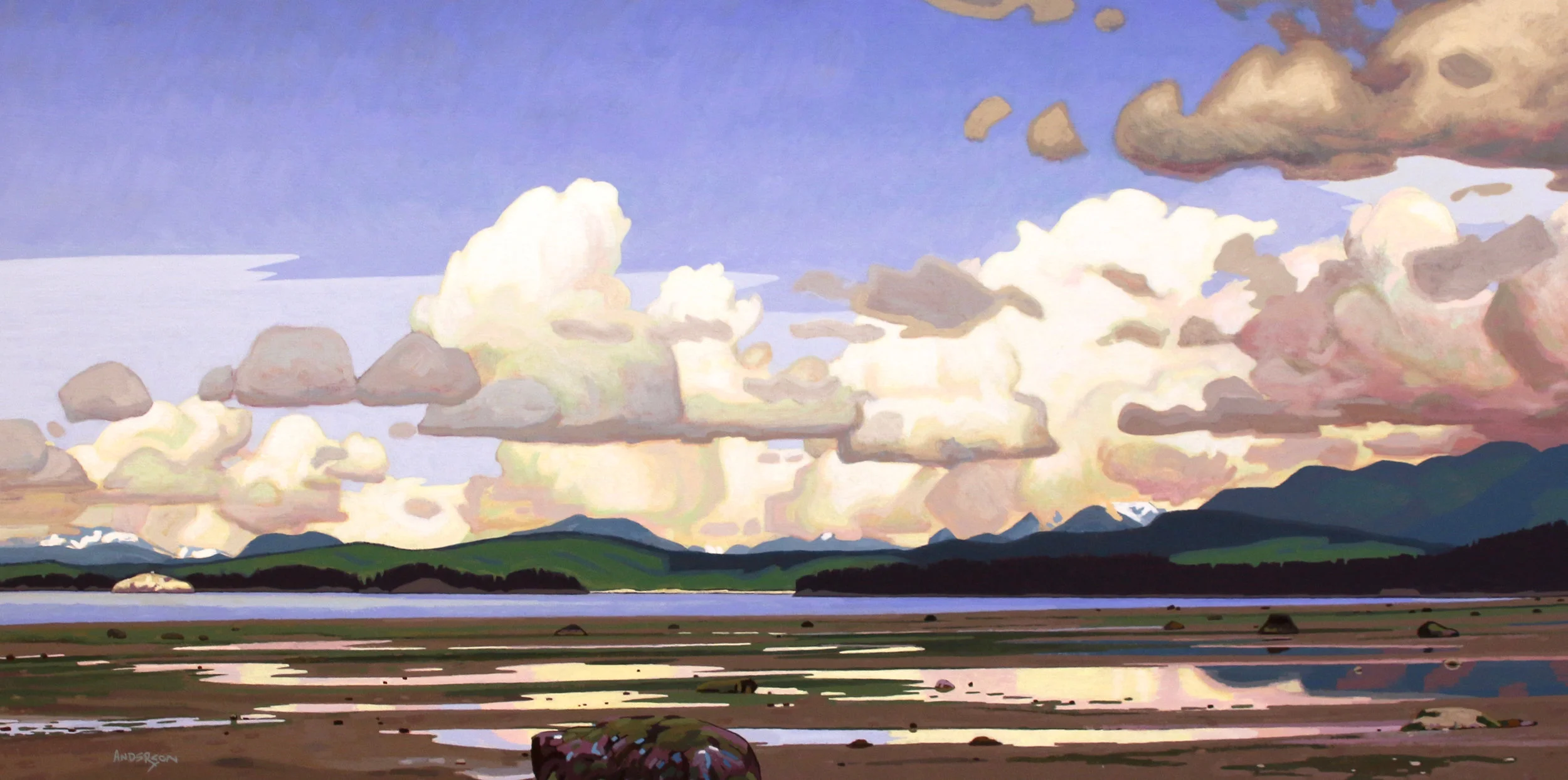 Thunderheads Over Desolation Sound 24 x 48 Acrylic on Canvas SOLD