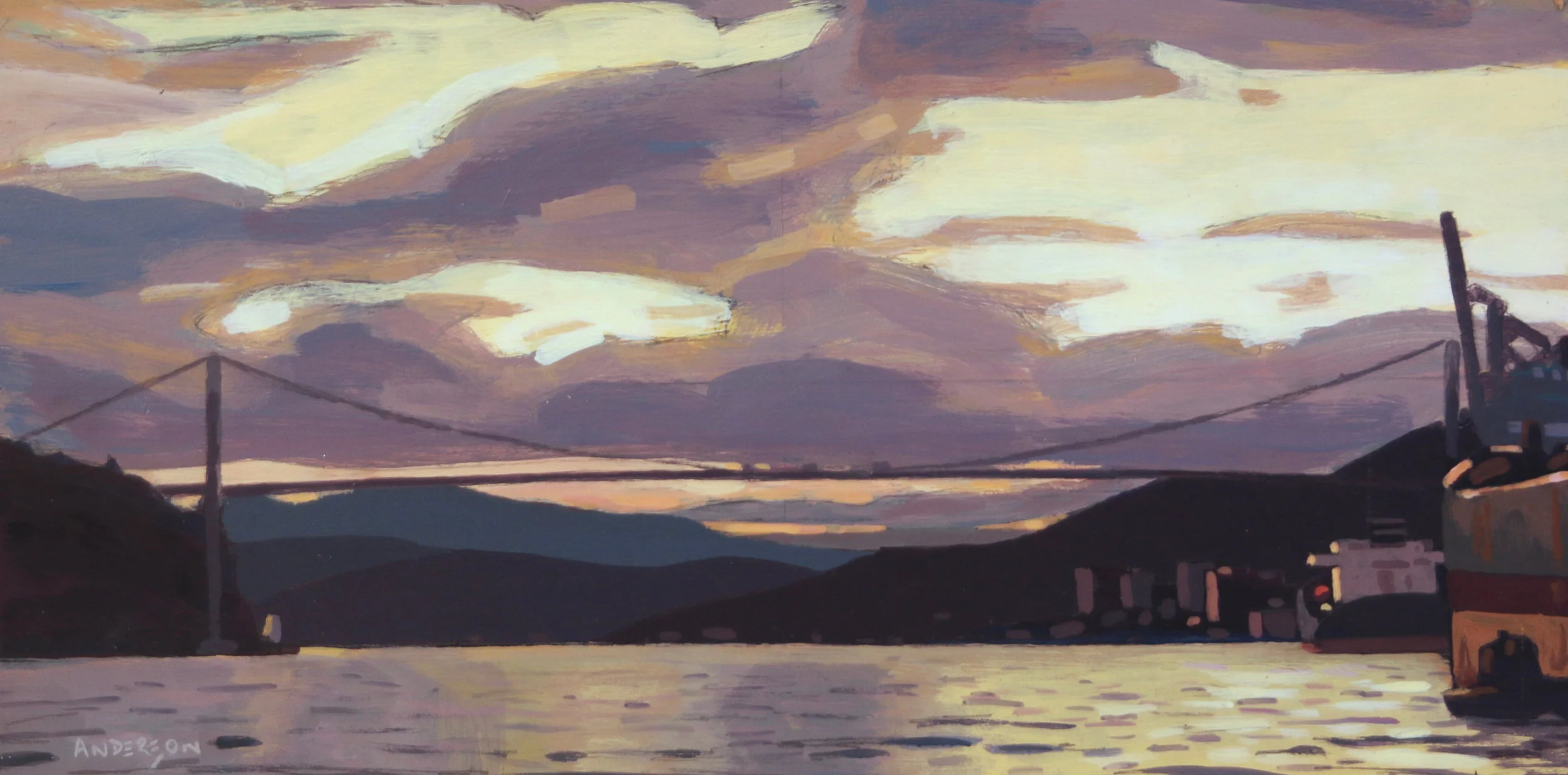 First Narrows 7 x 13.5 Acrylic on Canvas SOLD