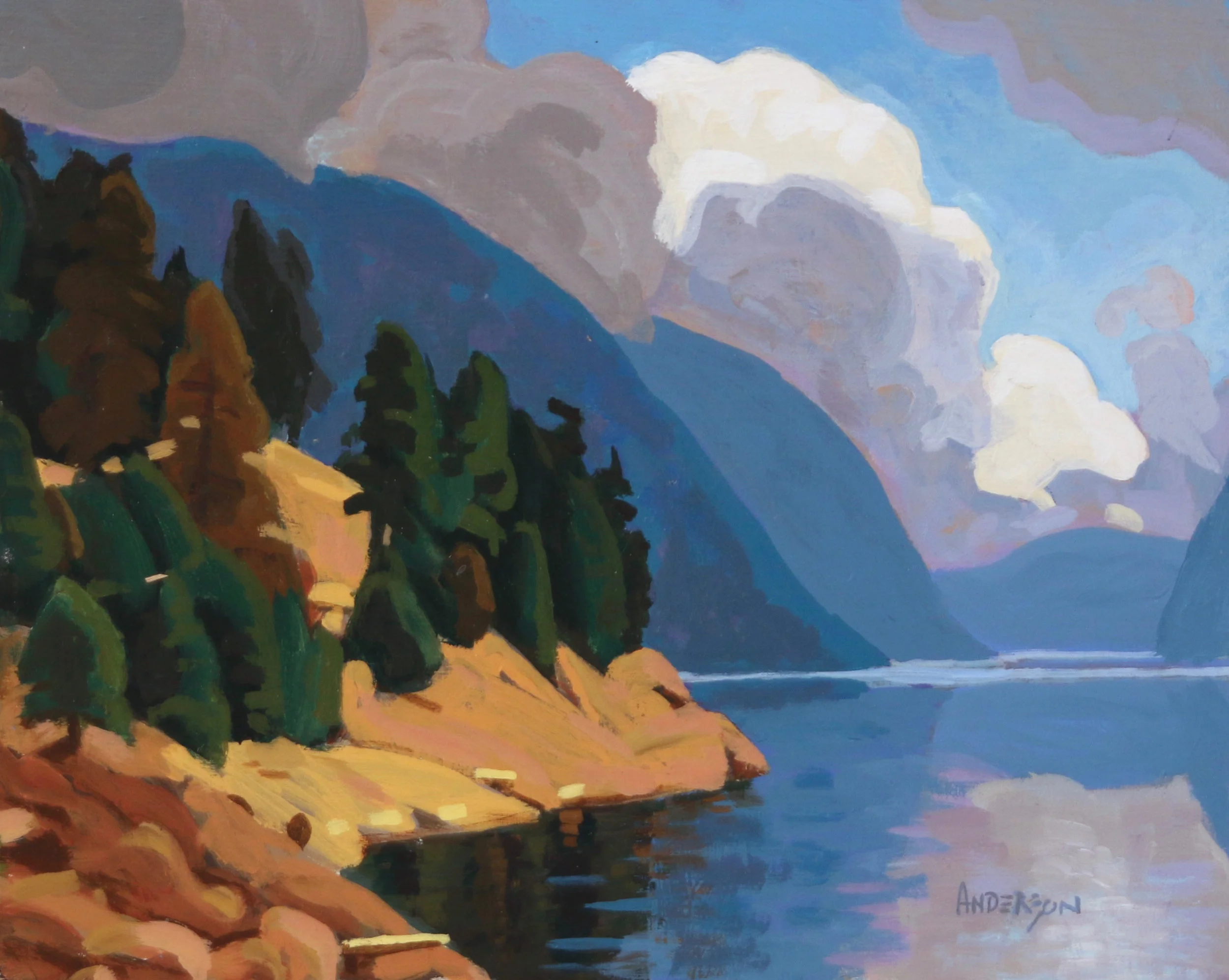 Carpenter Lake 8 x 10 Acrylic on Board $ 1200