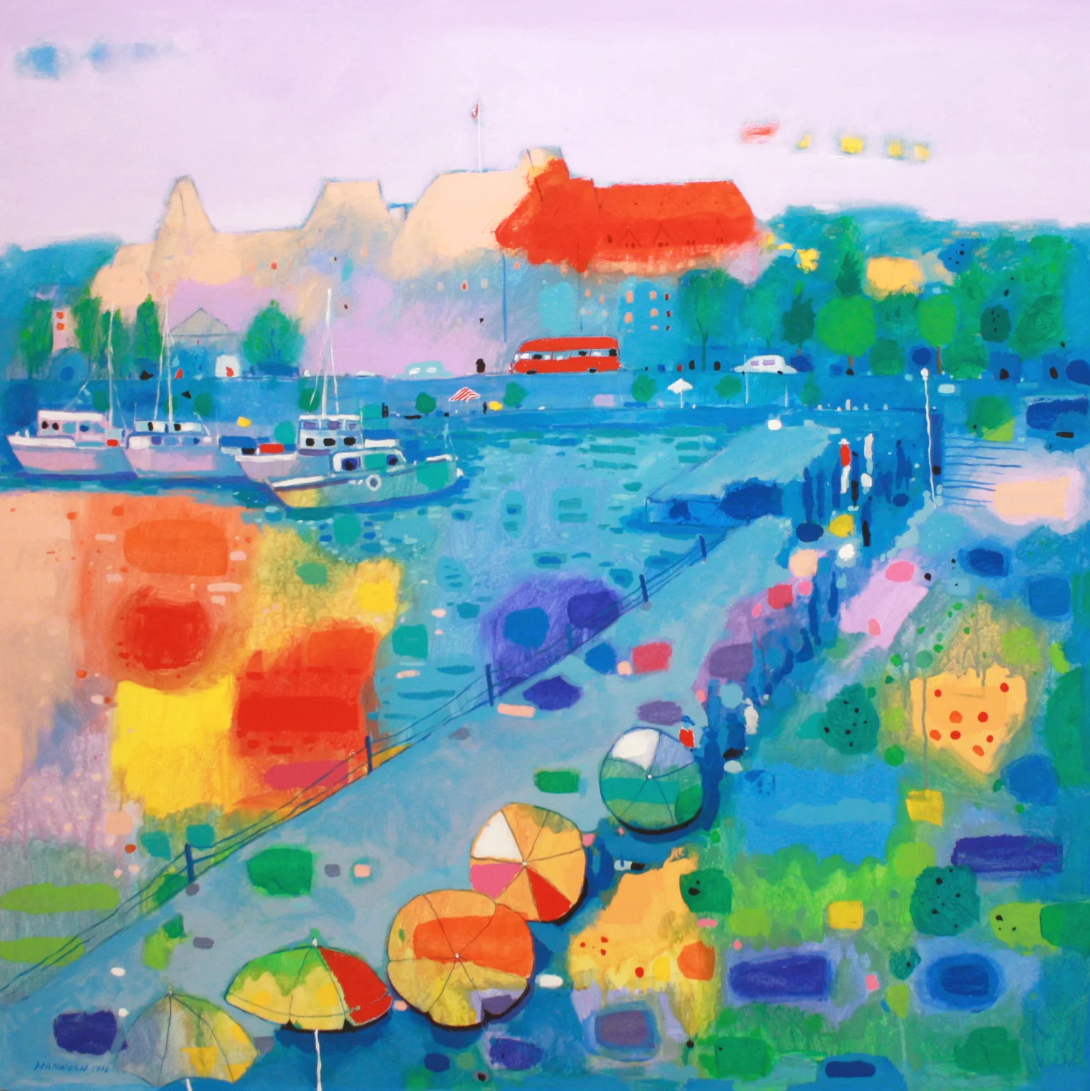 Colourful Seaside 40 x 40 Acrylic on Canvas $ 4700