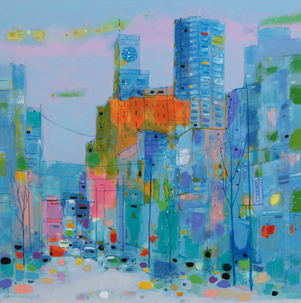 Sight of the City 24 x 24 Acrylic on Canvas $ 2800