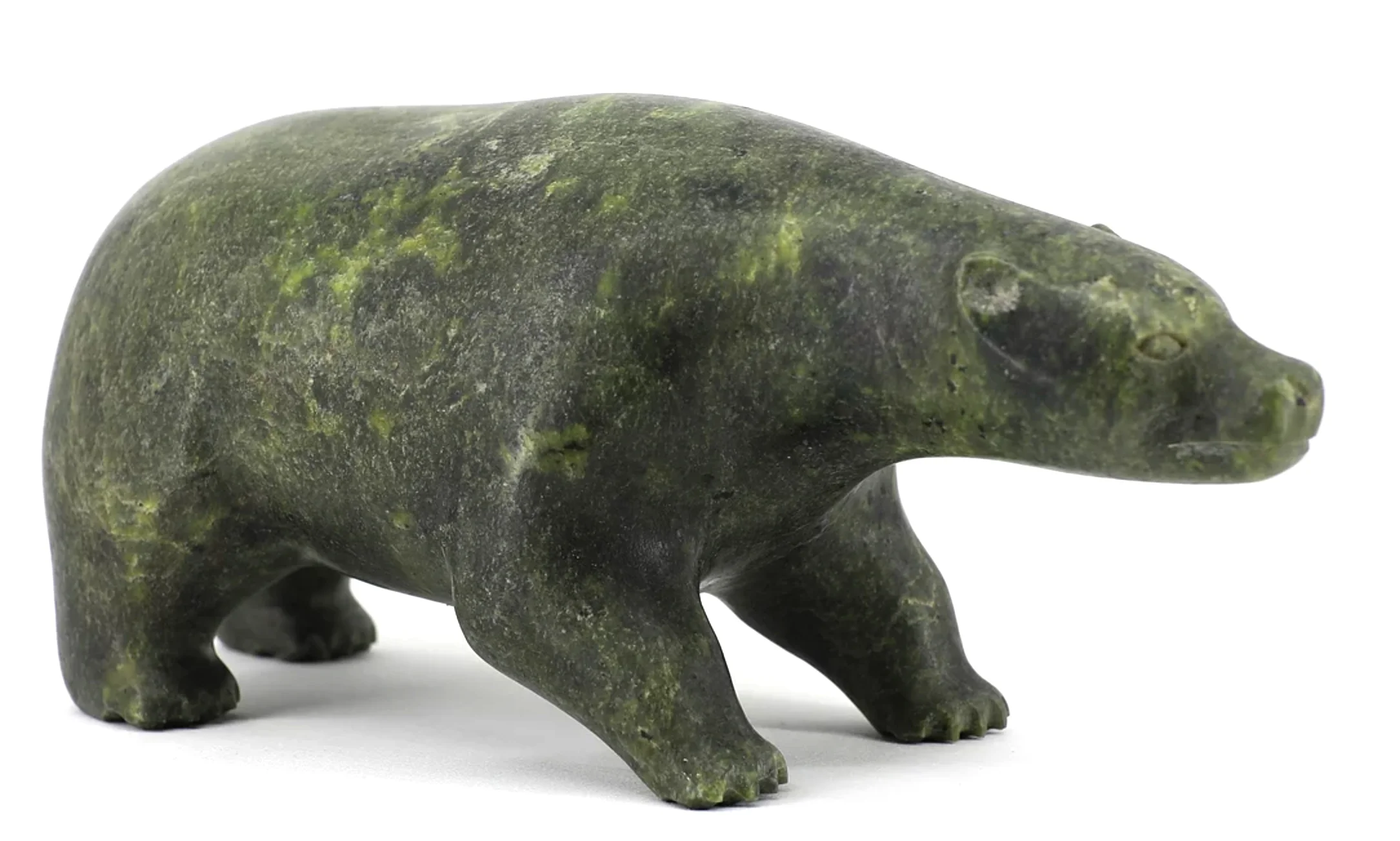  Attrib. Pauta Saila Cape Dorset Threatening Bear 14.5 x 10.5 x 5 Inches Stone C. 1958 