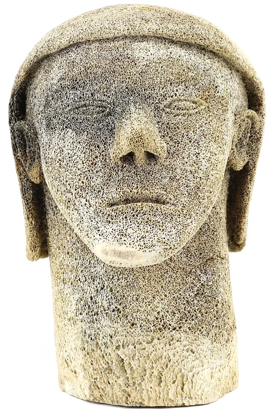  Unidentified Artist Inuk Bust 15 x 10.25 x 10.5 Inches Whalebone C. 1965  
